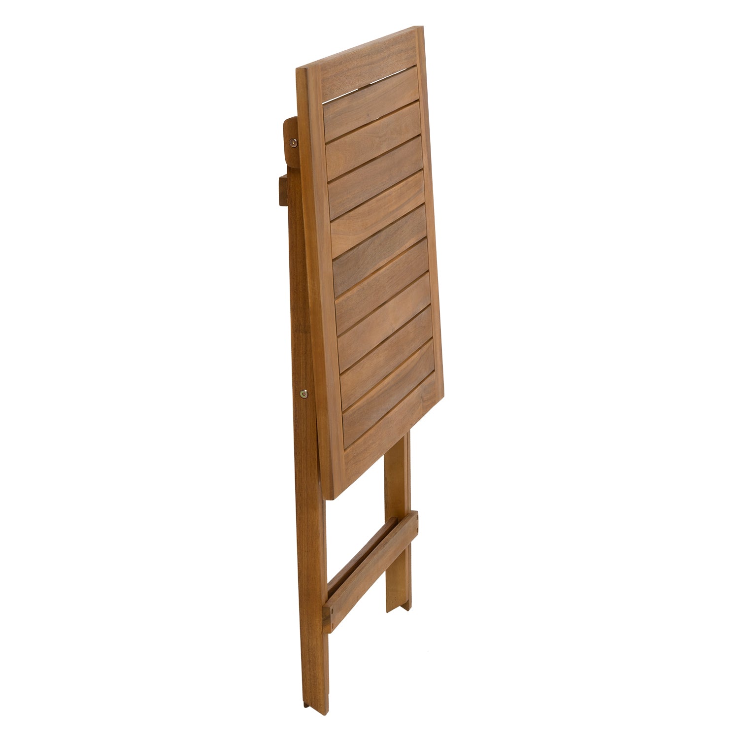 VESTIAMO CASA GIARDINO - Set giardino tavolo pieghevole 60x55 cm e 2 sedie pieghevoli in legno con seduta in corda di poliestere intrecciata
